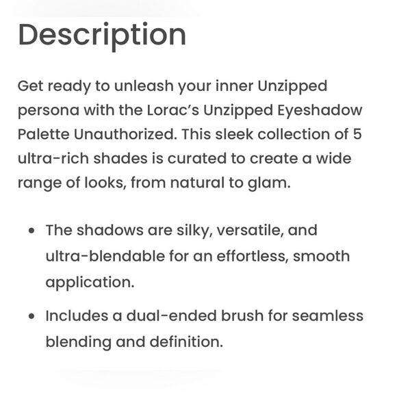 Lorac Unzipped Brazen Eyeshadow Palette New SEALED in Original Box - Picture 4 of 7